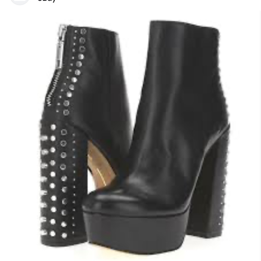 Dolce vita black leather liv  studs platform boots size 8.5 goth, Grange